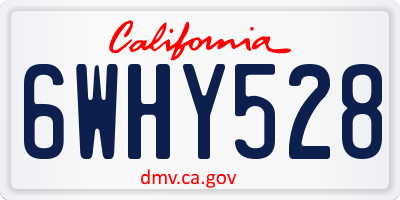 CA license plate 6WHY528