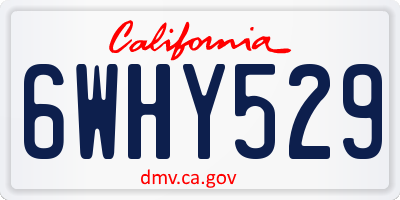 CA license plate 6WHY529