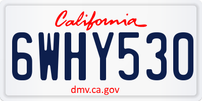 CA license plate 6WHY530