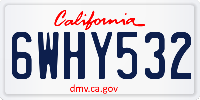 CA license plate 6WHY532