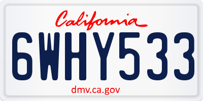 CA license plate 6WHY533