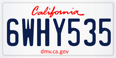 CA license plate 6WHY535