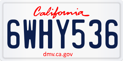 CA license plate 6WHY536