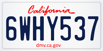 CA license plate 6WHY537