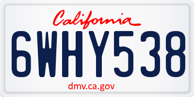 CA license plate 6WHY538