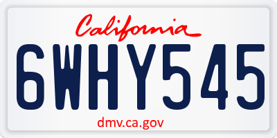 CA license plate 6WHY545