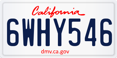 CA license plate 6WHY546