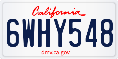 CA license plate 6WHY548