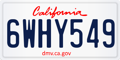 CA license plate 6WHY549