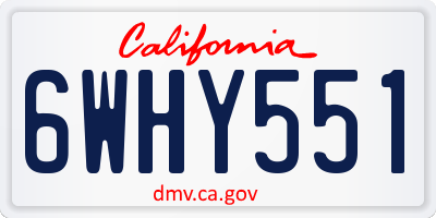 CA license plate 6WHY551