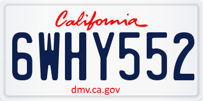 CA license plate 6WHY552