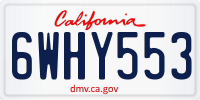 CA license plate 6WHY553