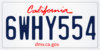 CA license plate 6WHY554