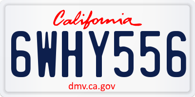 CA license plate 6WHY556