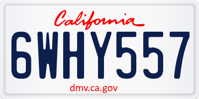CA license plate 6WHY557