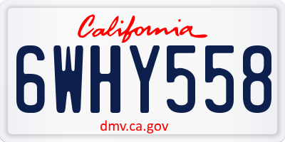 CA license plate 6WHY558