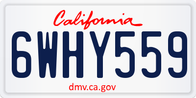 CA license plate 6WHY559