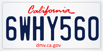 CA license plate 6WHY560