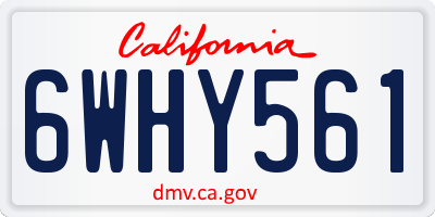 CA license plate 6WHY561