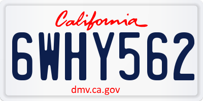 CA license plate 6WHY562