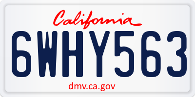 CA license plate 6WHY563