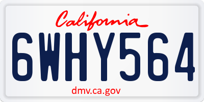 CA license plate 6WHY564