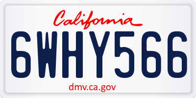 CA license plate 6WHY566