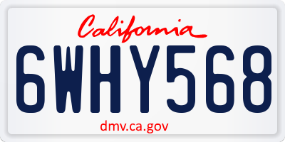 CA license plate 6WHY568