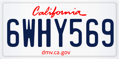 CA license plate 6WHY569