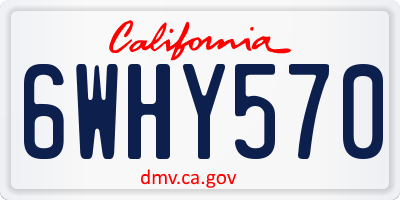 CA license plate 6WHY570