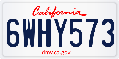 CA license plate 6WHY573