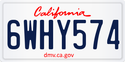 CA license plate 6WHY574