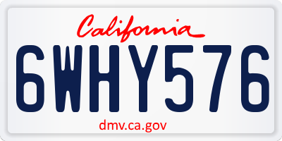 CA license plate 6WHY576