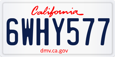 CA license plate 6WHY577