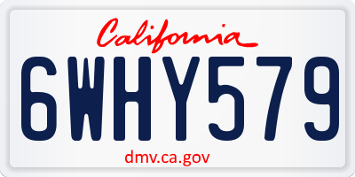 CA license plate 6WHY579