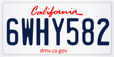 CA license plate 6WHY582