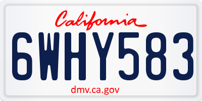 CA license plate 6WHY583