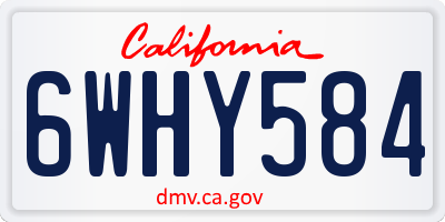 CA license plate 6WHY584