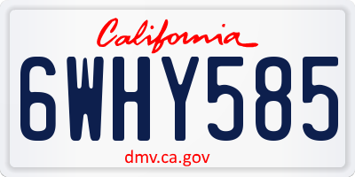 CA license plate 6WHY585