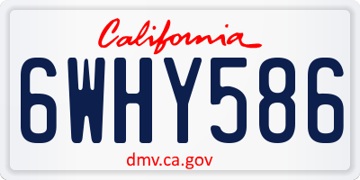 CA license plate 6WHY586