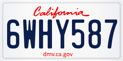 CA license plate 6WHY587