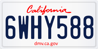 CA license plate 6WHY588