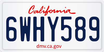 CA license plate 6WHY589