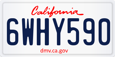 CA license plate 6WHY590