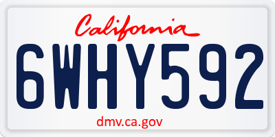 CA license plate 6WHY592