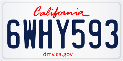 CA license plate 6WHY593