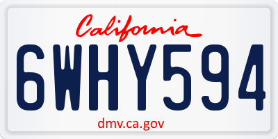 CA license plate 6WHY594