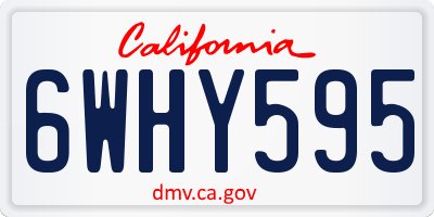 CA license plate 6WHY595