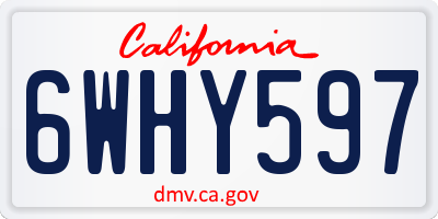 CA license plate 6WHY597