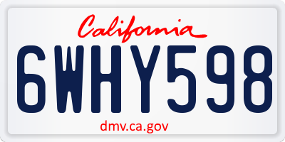 CA license plate 6WHY598